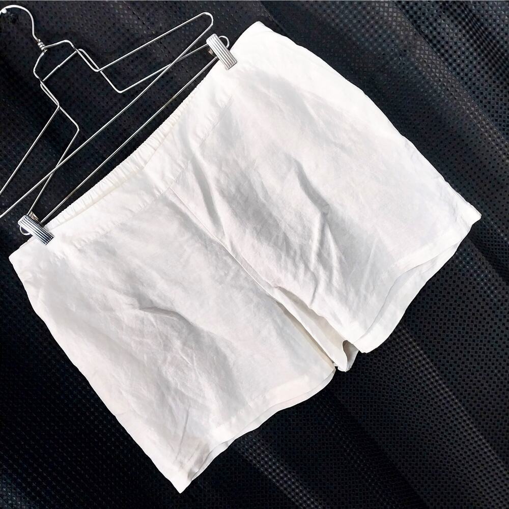 NWT! A NEW DAY! CREAM LINEN BLEND FLAT FRONT ELASTIC BACK WAIST SHORTS! SZ XXL